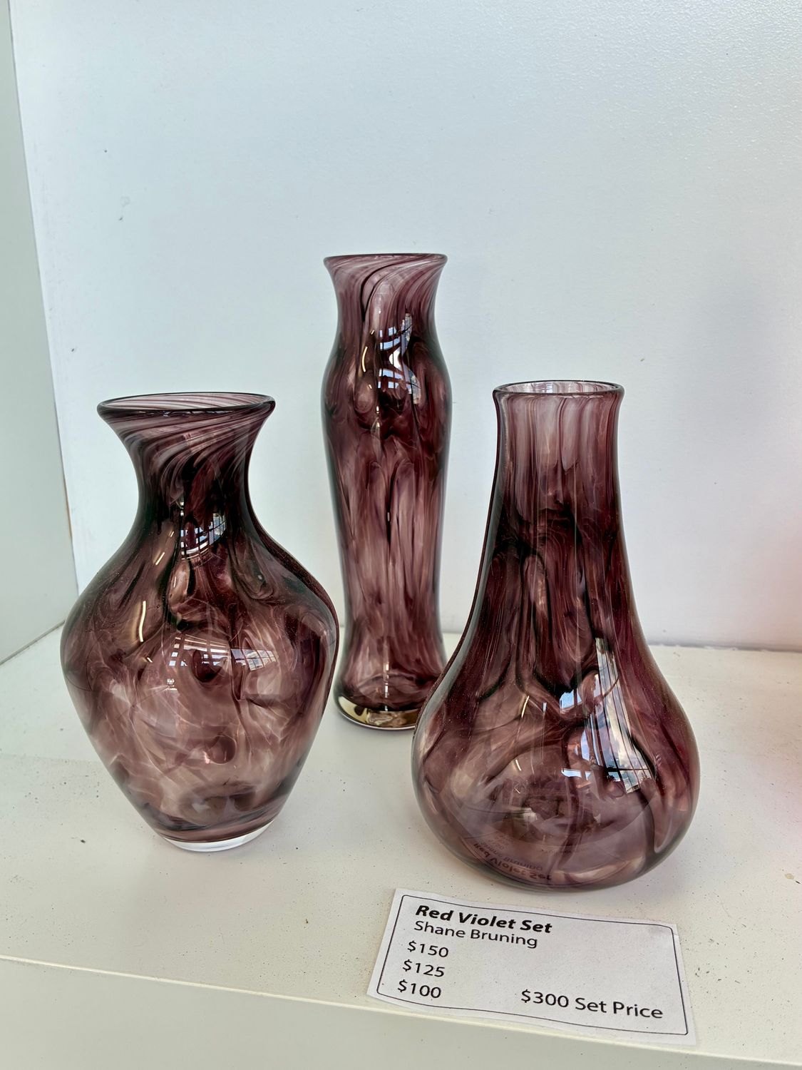 Red Violet Vase Set