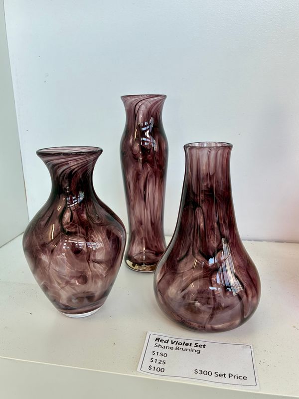 Red Violet Vase Set