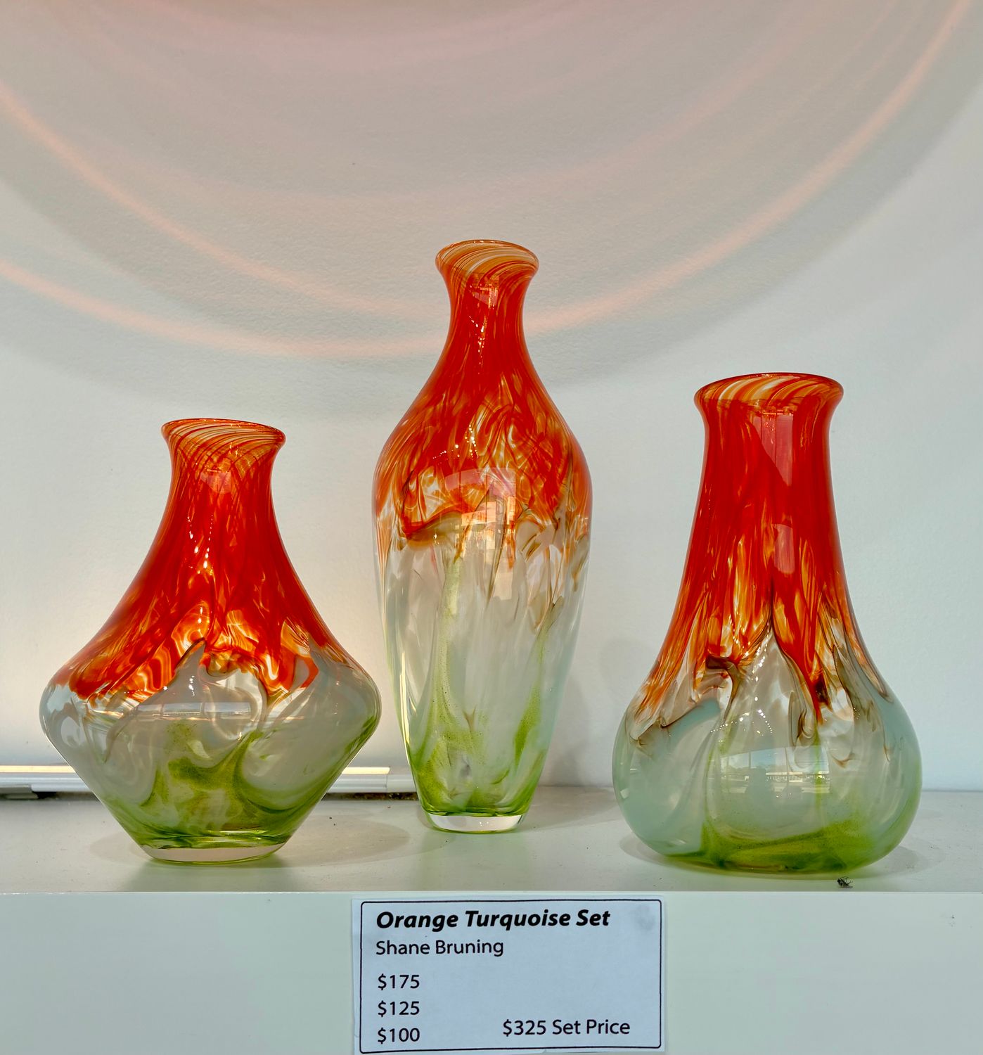 Orange Turquoise Vase Set