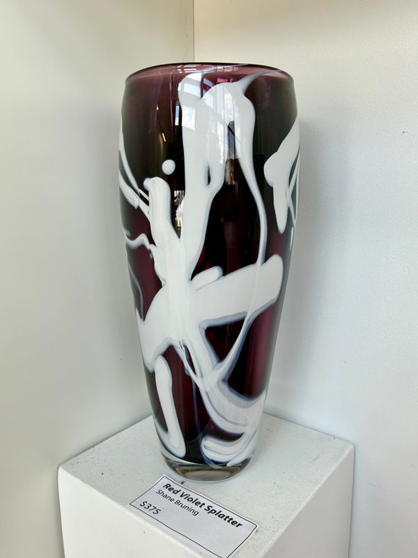 Red Violet Splatter Vase