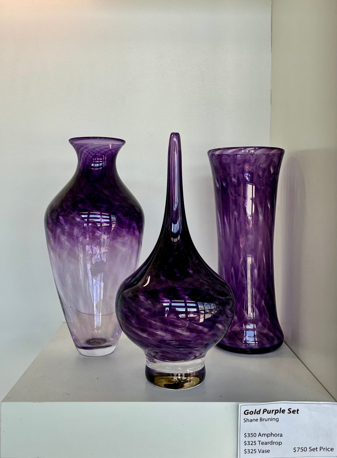 Gold Purple Vase Set