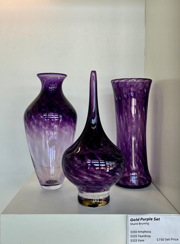 Gold Purple Vase Set
