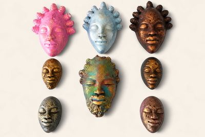 Handcrafted African-Inspired Decorative Wall Masks