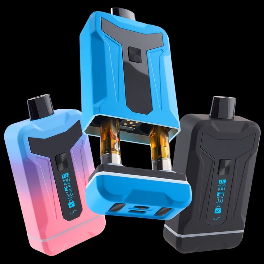 Ooze Duet Dual Cart Variable Voltage 510 Vape Battery | 650mAh (Blue)