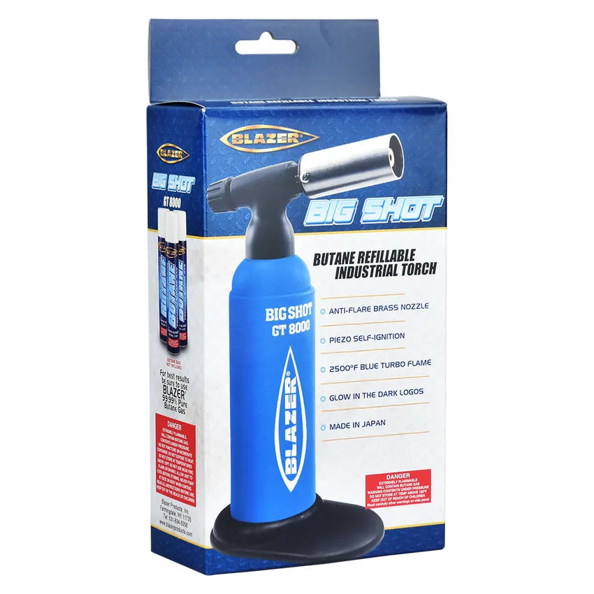 Blazer Big Shot GT8000 Torch Lighter | 7.5", Color: blue