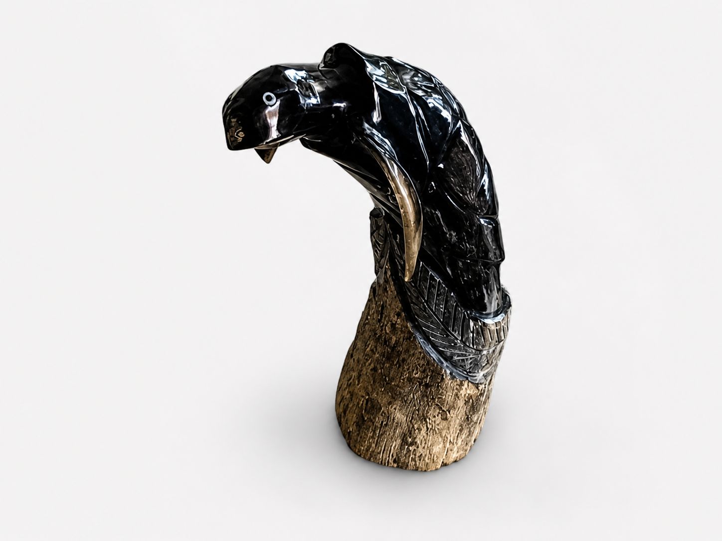 Hand-Carved Black Animal Sculptures