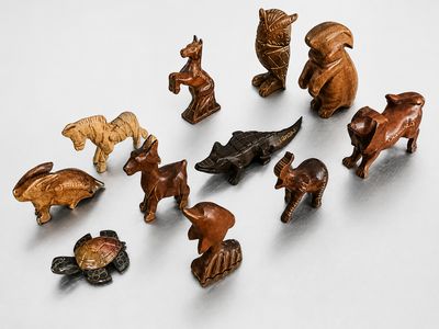 Small Hand-Carved Wooden Animal Figurines