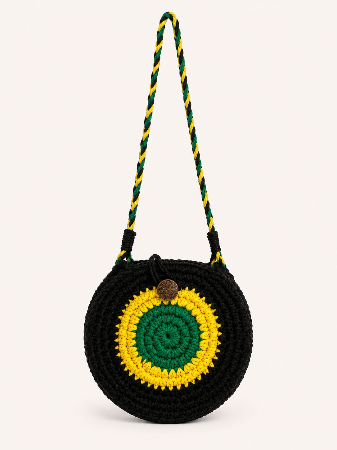 Island Heritage Handmade Crochet Bag, Design: Cross bag (black)