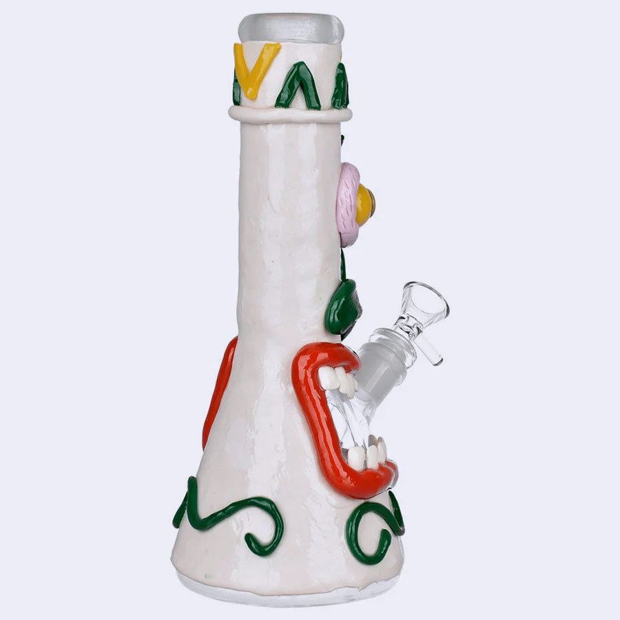 Screamin' Tiki 3D Painted Beaker Water Pipe - UV Reactive - 9.75"