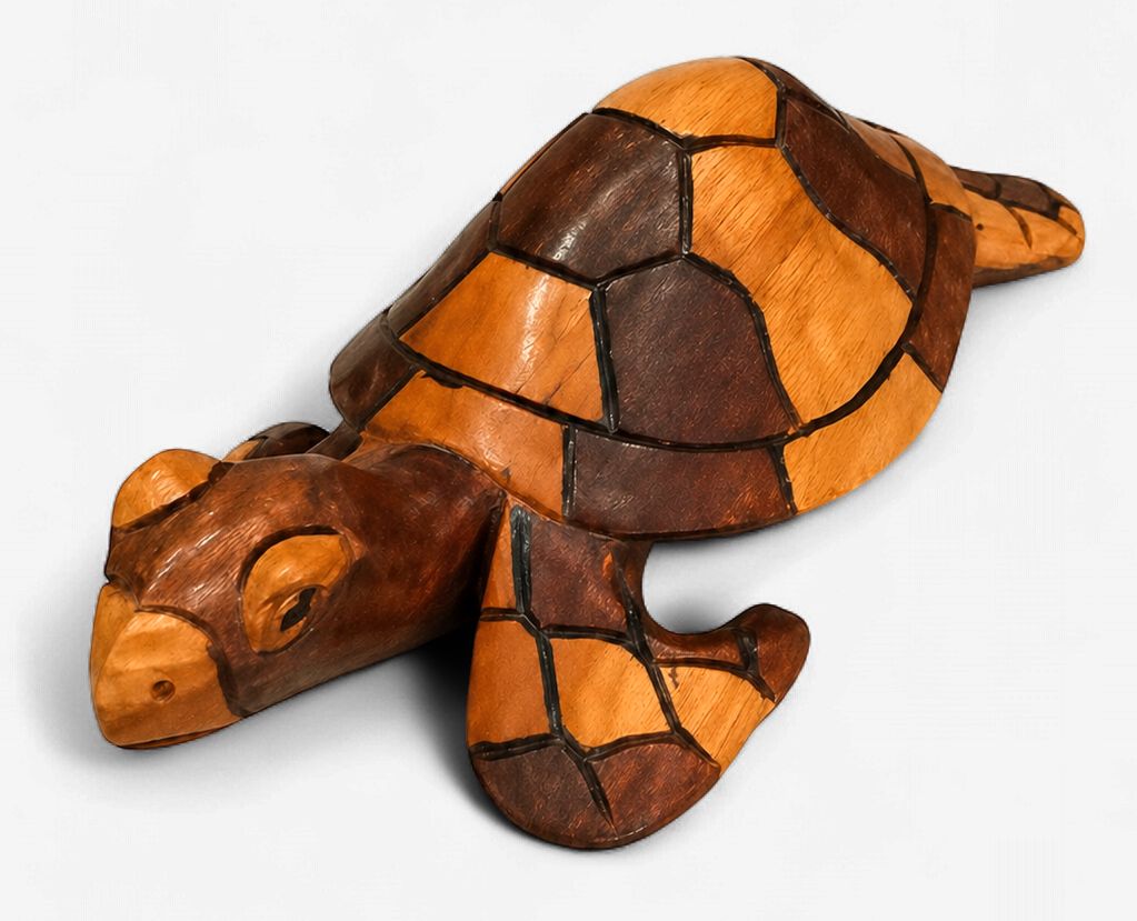 Hand-Carved Wooden Turtle Figurines