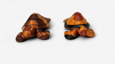 Hand-Carved Wooden Turtle Figurines