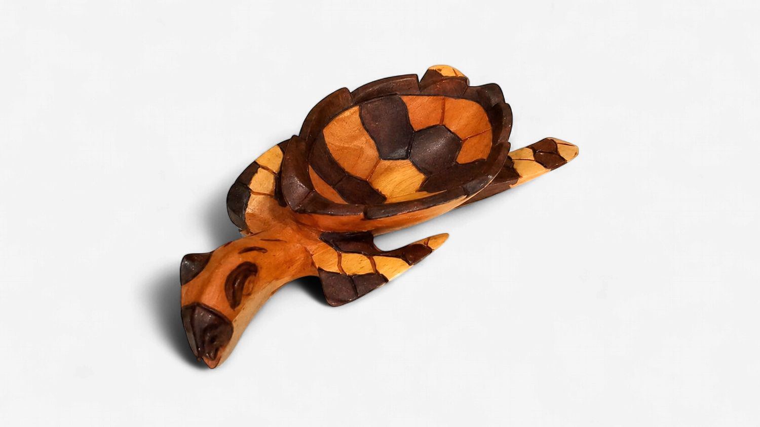 Hand-Carved Wooden Sea Turtle Bowl