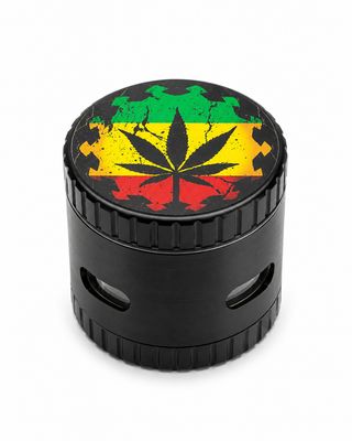 Rasta Leaf Metal Herb Grinder