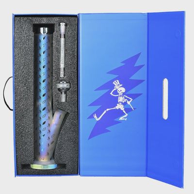 Grateful Dead x Pulsar Bolts and Skellies Straight Tube Water Pipe-15.5"/14mm F
