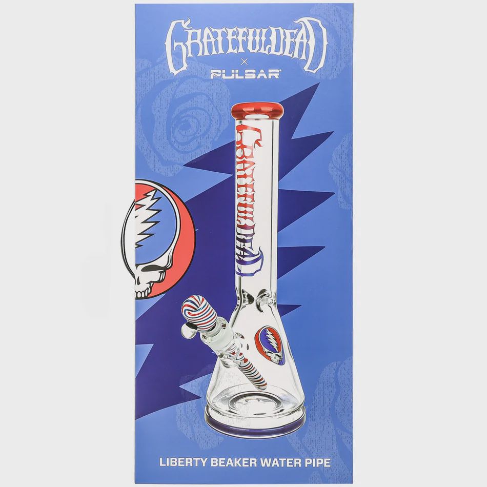 Grateful Dead x Pulsar "Liberty Beaker" Water Pipe - 15.75" / 14mm F