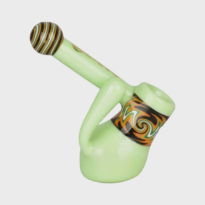 Pulsar Hypnotic Haze Bubbler Pipe - 4.5", Color: green