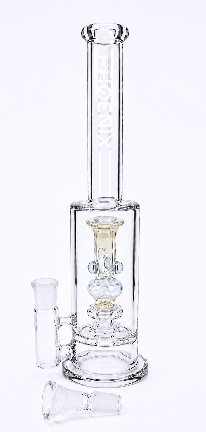 Phoenix Rising Marble Perc Water Pipe - 13.75"/19mm F