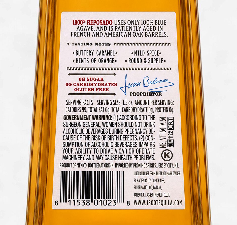 1800 Reposado Tequila (750mL)