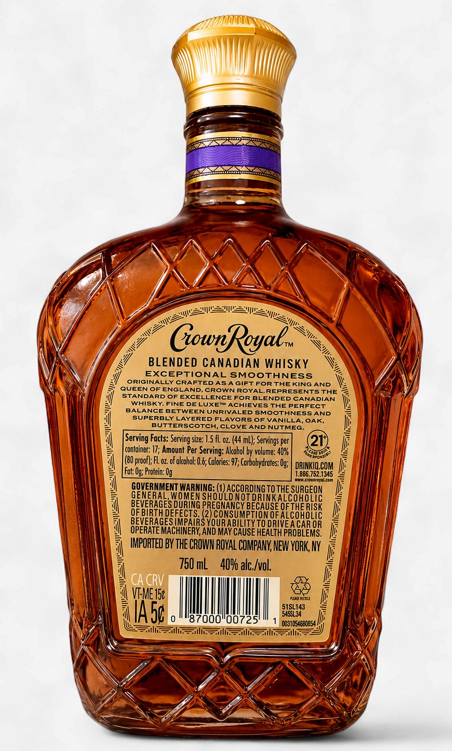 Crown Royal Fine Deluxe Blended Canadian Whisky (750mL)