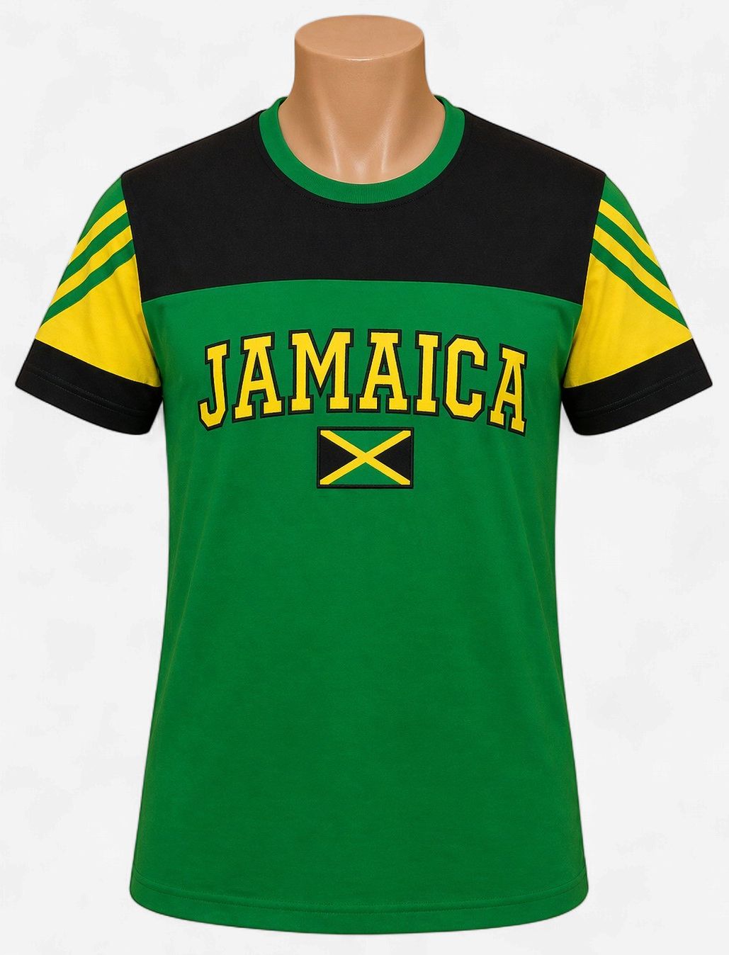 Jamaica Retro Stripe Green Unisex T-Shirt