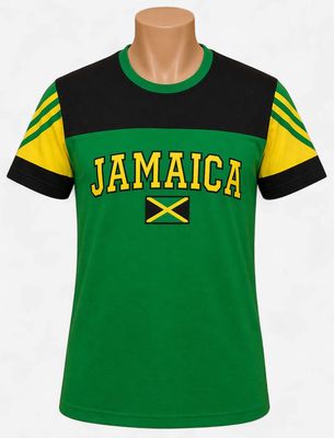 Jamaica Retro Stripe Green Unisex T-Shirt
