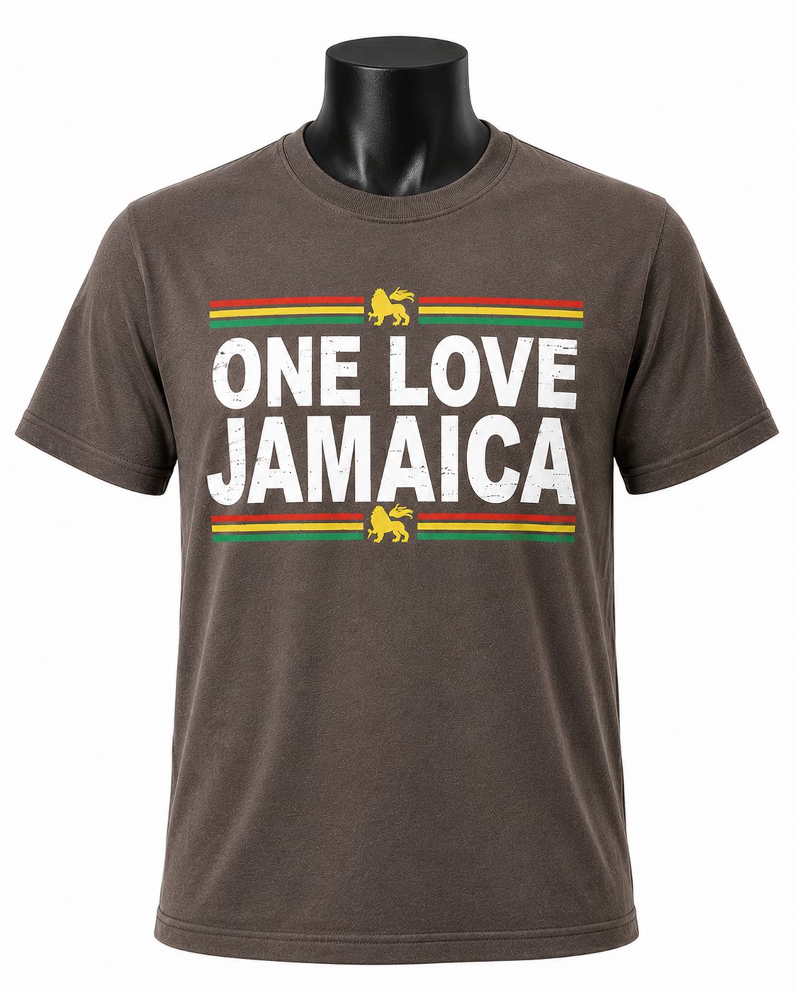 One Love Jamaica Classic Rasta Men’s T-Shirt – Choco, Size: S