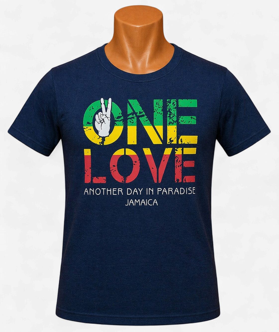 One Love Jamaica Peace Sign Men’s Graphic T-Shirt