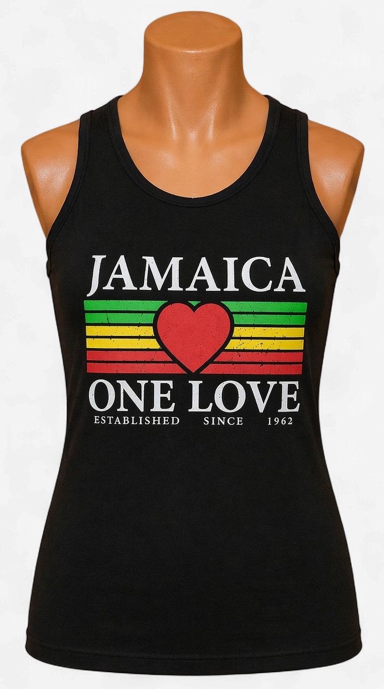 Jamaica One Love Heart Rasta Women’s Tank Top