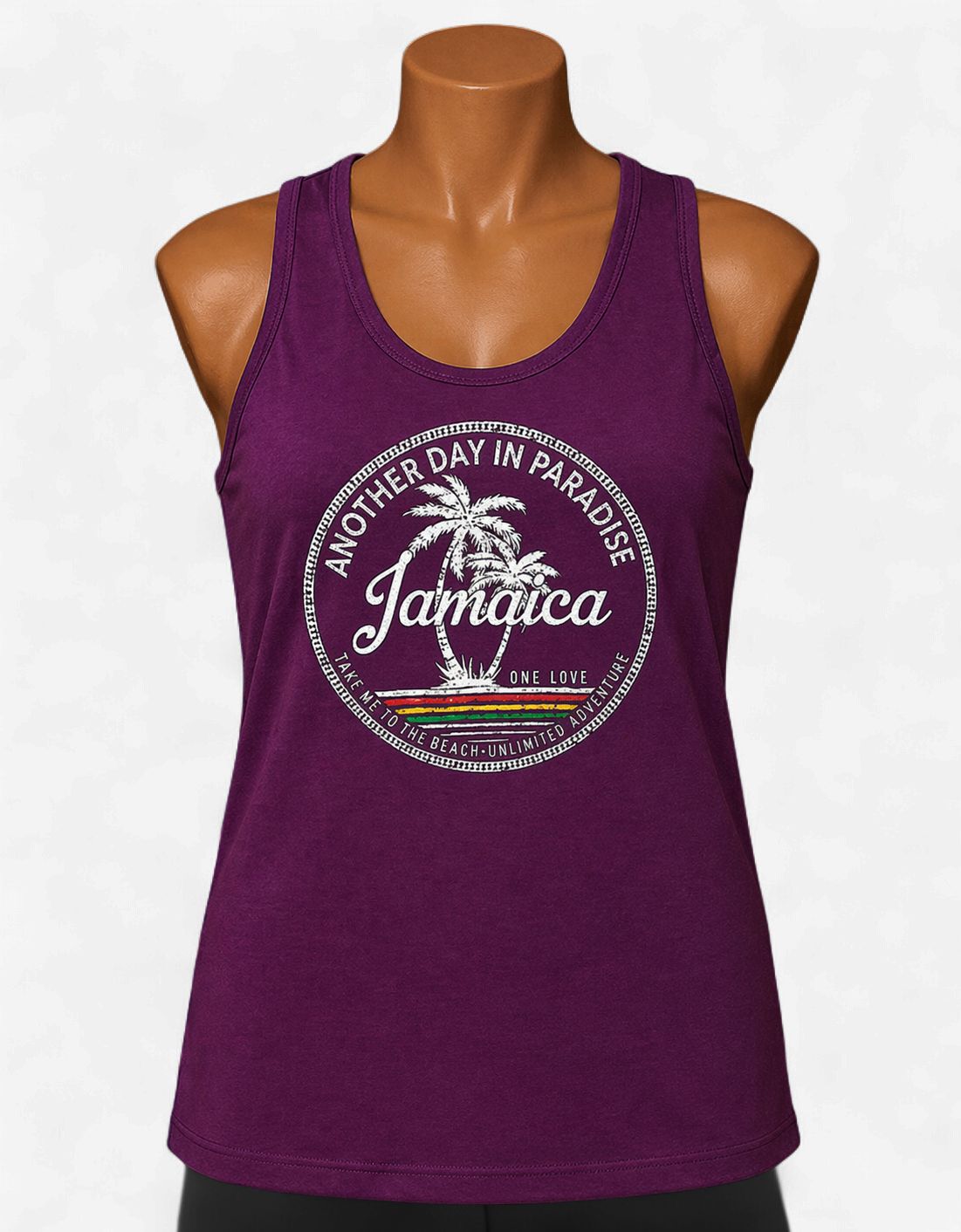 Jamaica Paradise Circle Women’s Tank Top – Berry/Taupe