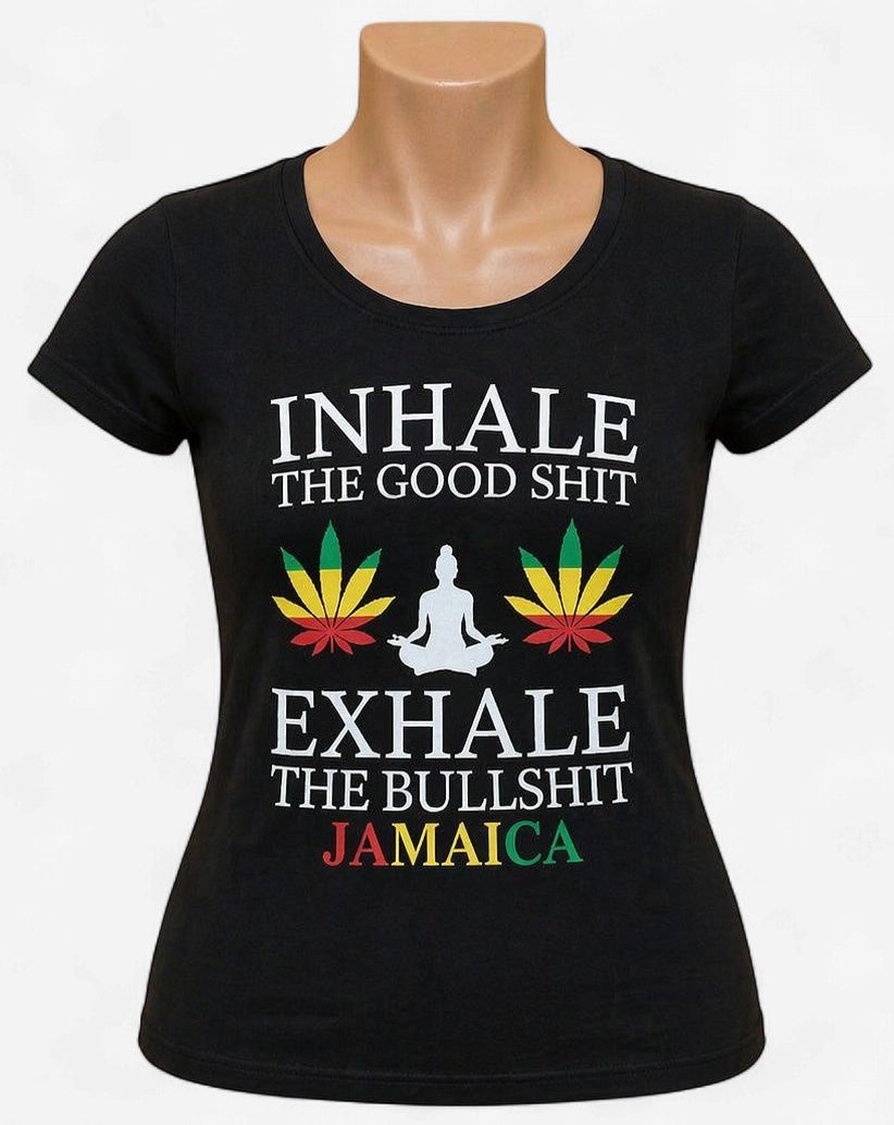 Inhale Good Vibes Jamaica Women’s Graphic T-Shirt