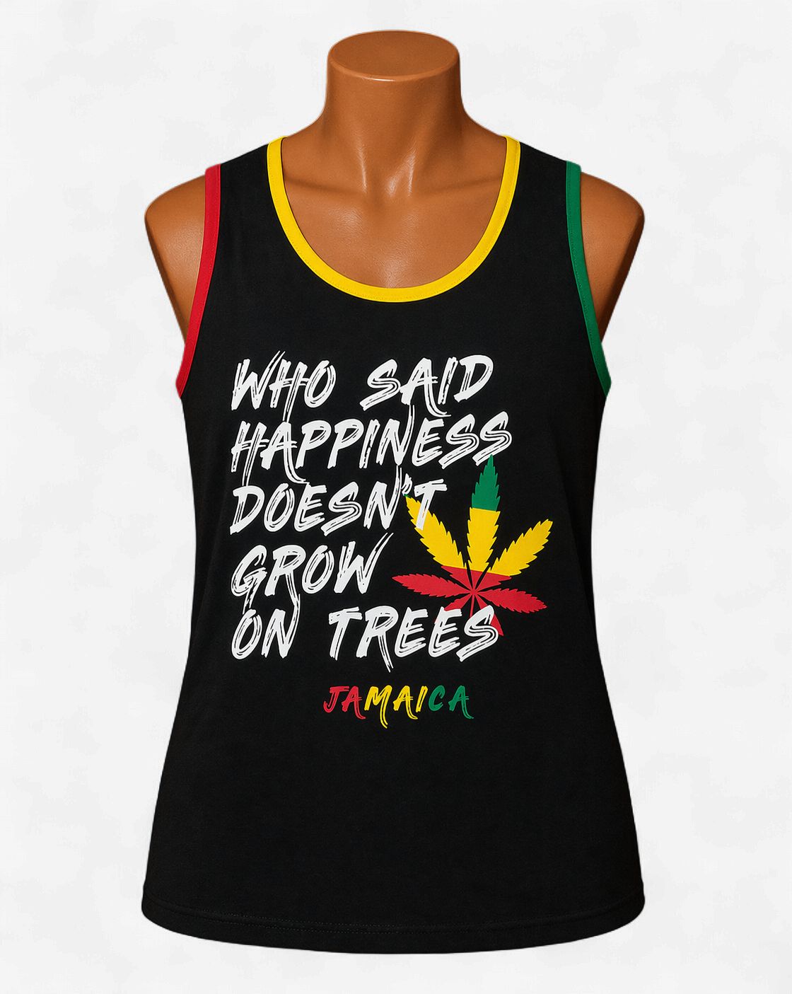 Happiness Grows Jamaica Rasta Men’s Tank Top – Black