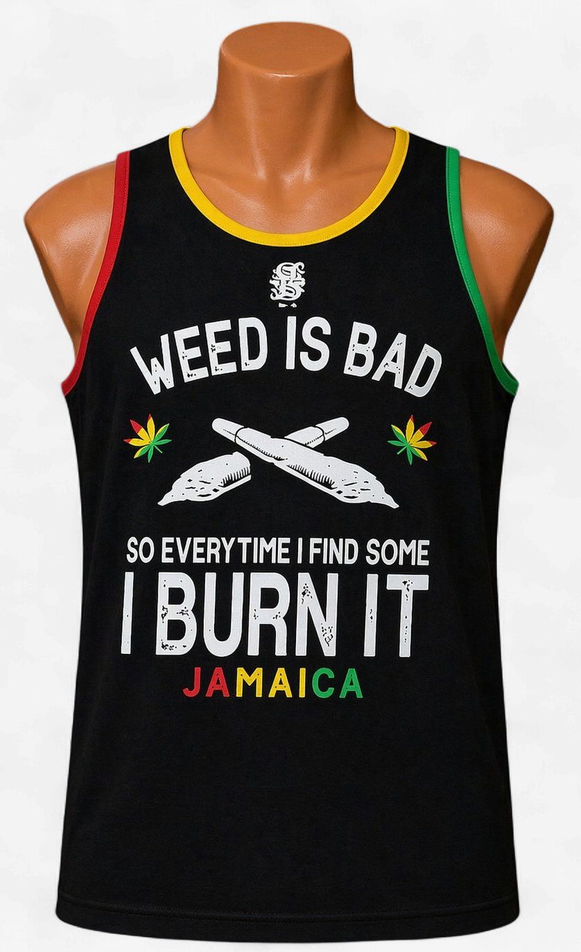 Burn It Jamaica Rasta Statement Men’s Tank Top