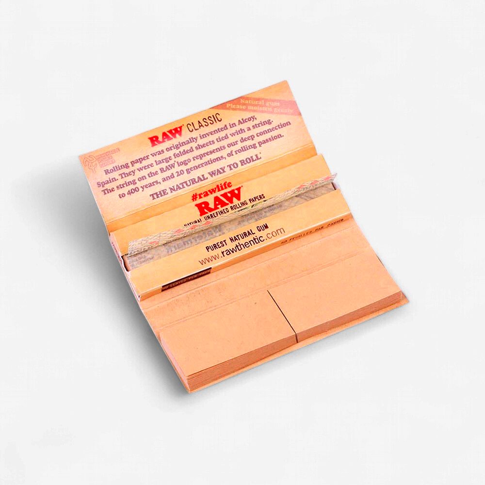 Raw Natural Unrefined Rolling Paper Single Wide + Tips