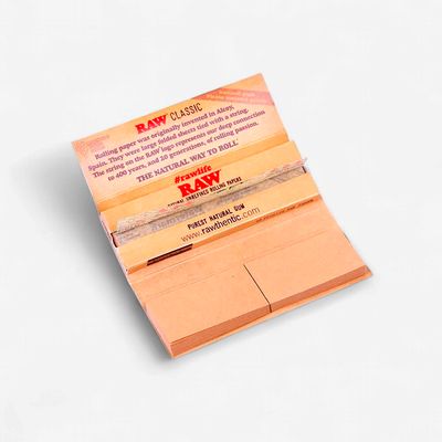 Raw Natural Unrefined Rolling Paper Single Wide + Tips