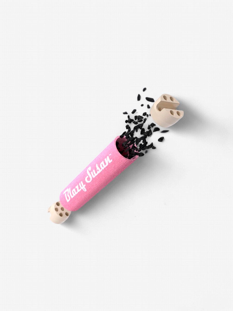 Blazy Susan Pink Activated Carbon Filter Tips Xtra Slim