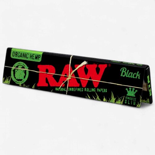 RAW Black Organic Hemp King Size Slim Rolling Papers
