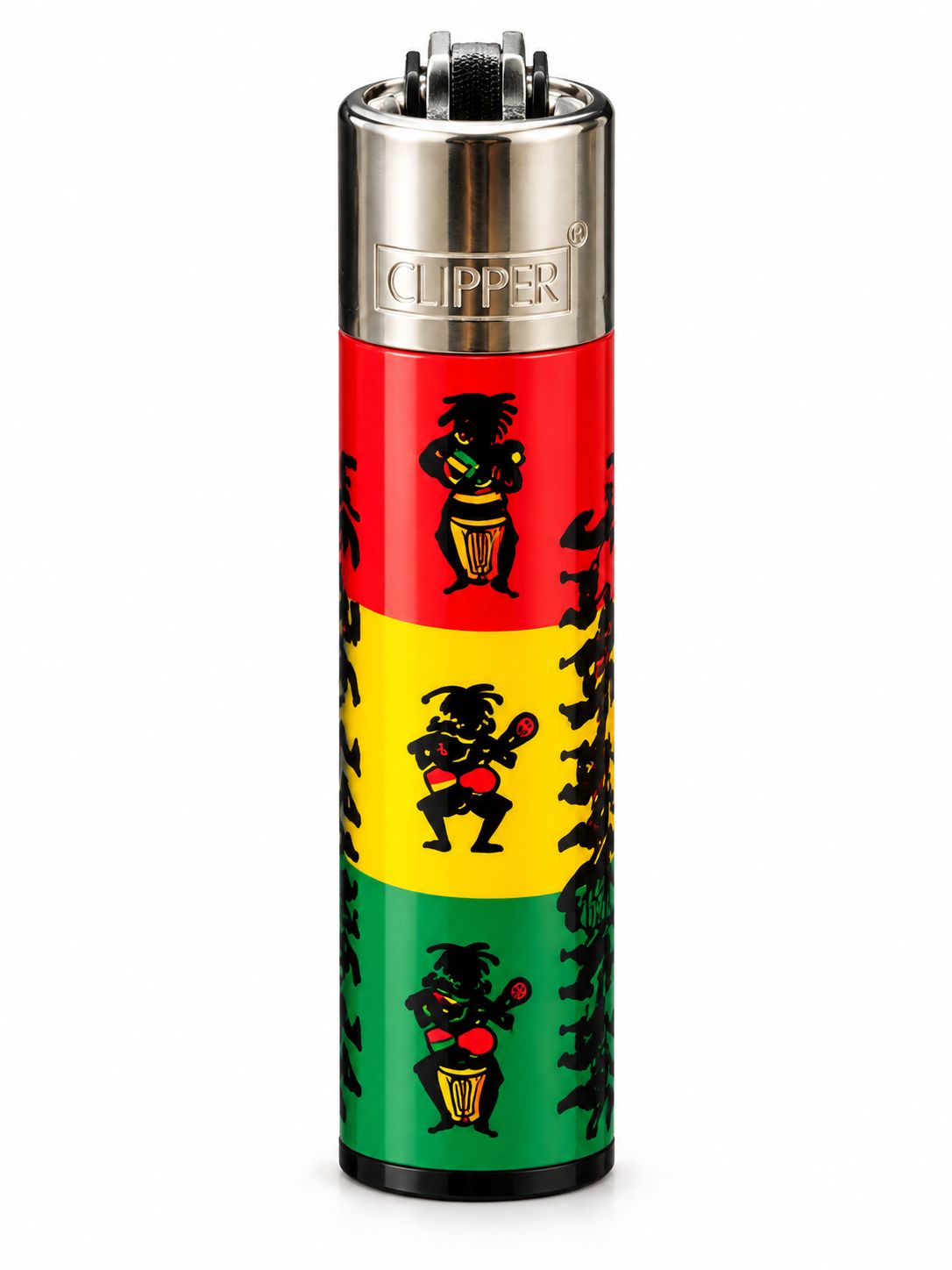 Clipper Refillable lighter, Design: Rasta Red, Gold &amp; Green
