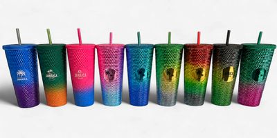 Jamaica One Love Studded Tumblers (24oz)