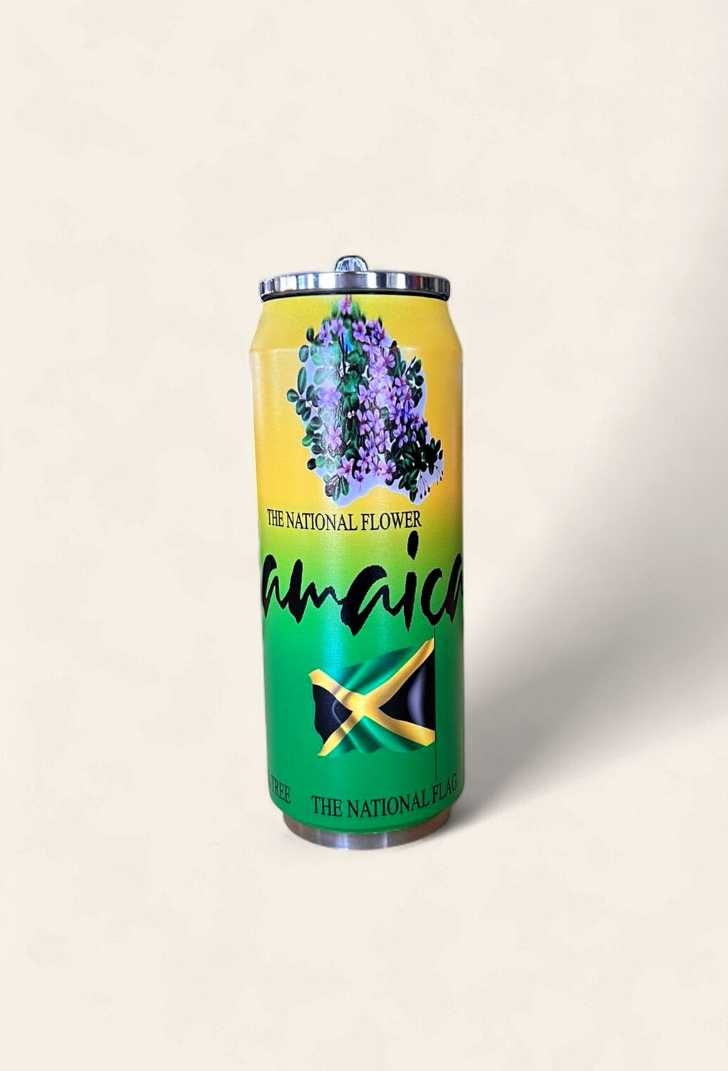 can-shaped insulated tumbler 16 oz, Design: Jamaican  culture