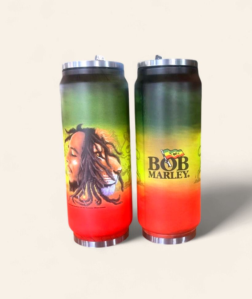 Bob Marley can-shaped insulated tumbler 16 oz