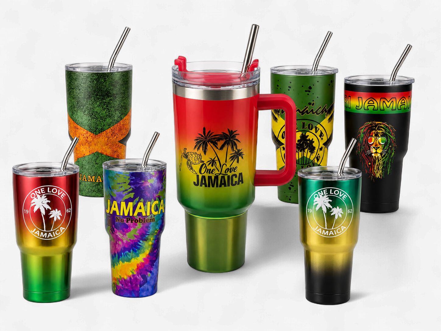 Jamaica Insulated Travel Mug with Straw (20oz, 30oz &amp; 40oz)