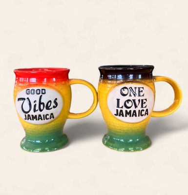 Jamaica One Love Double Handle Ceramic Coffee Mug 12 oz