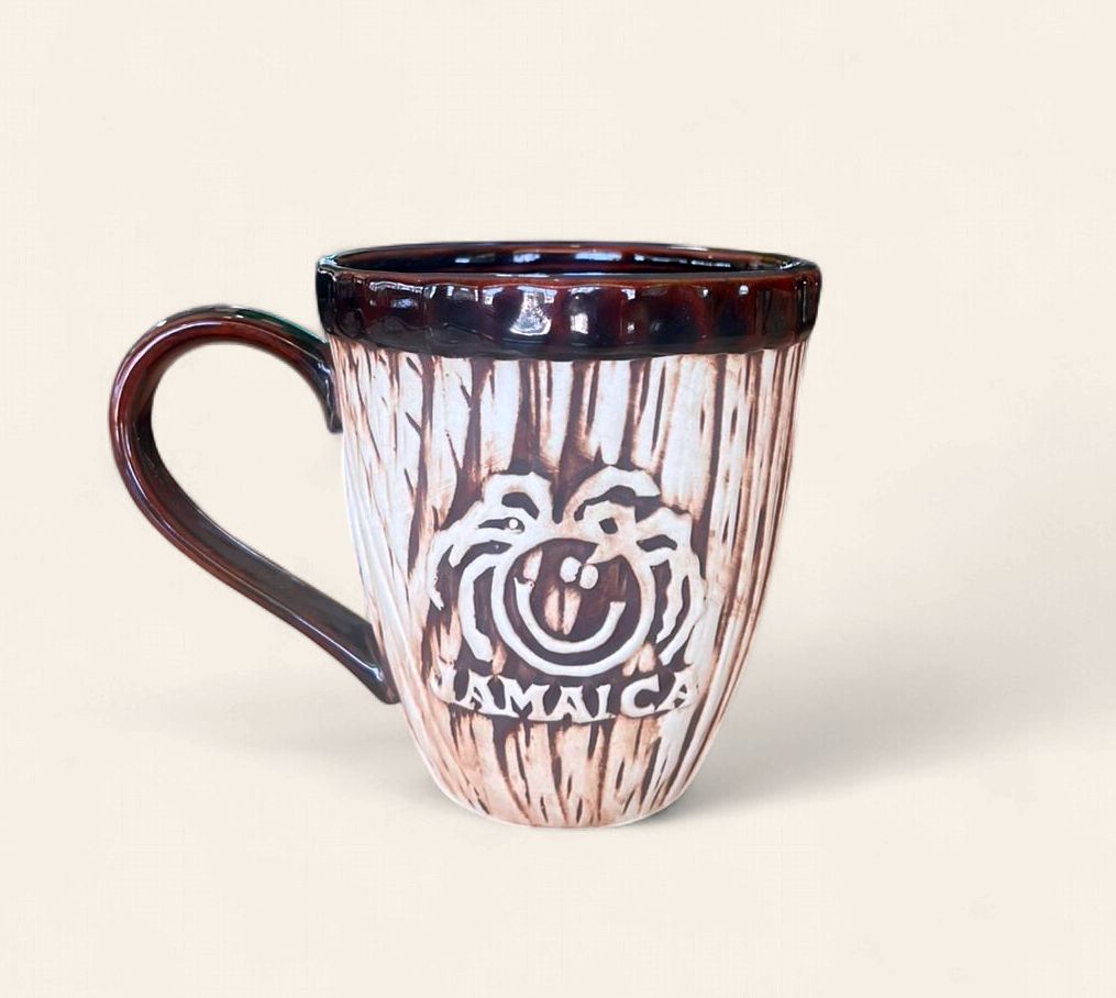 Jamaica Rustic Carved Style Ceramic Coffee Mug 12 ozJamaica Rustic Carved Style Ceramic Coffee Mug 12 oz