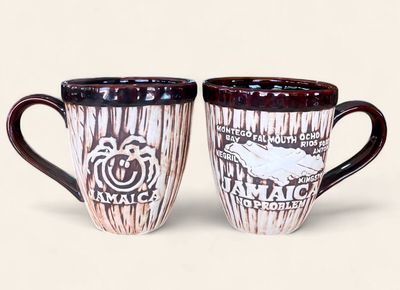 Jamaica Rustic Carved Style Ceramic Coffee Mug 12 ozJamaica Rustic Carved Style Ceramic Coffee Mug 12 oz