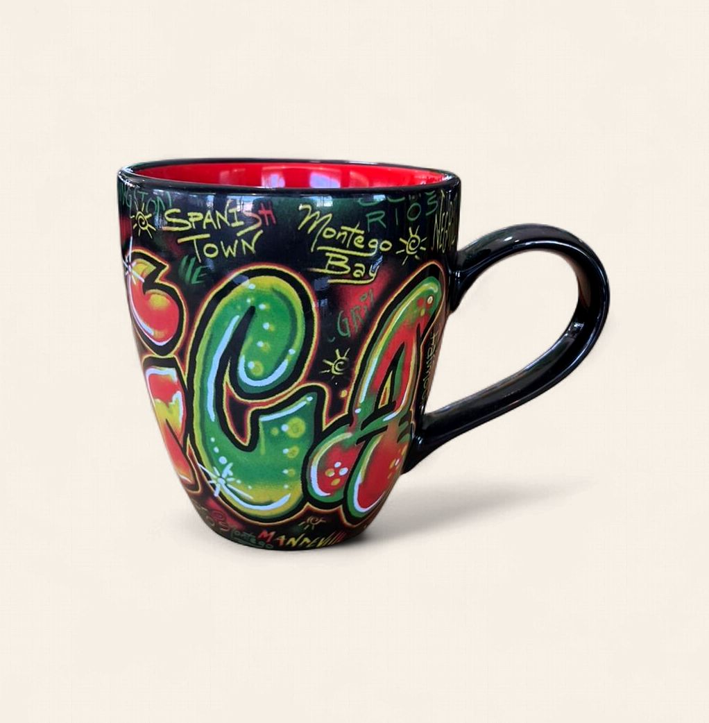 Jamaica Swirl Art Ceramic Coffee Mug 12 oz