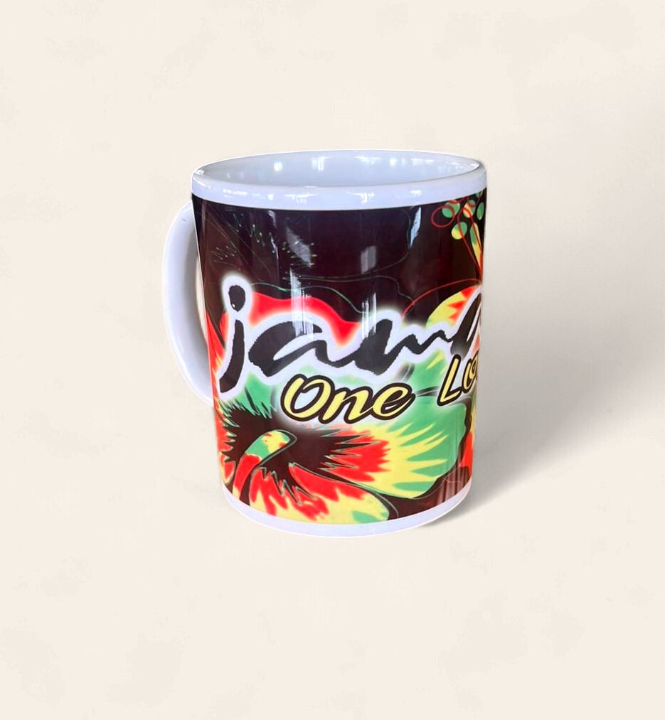 Jamaica One Love Rasta Splash Ceramic Coffee Mug 12 oz