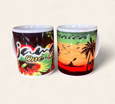 Jamaica One Love Rasta Splash Ceramic Coffee Mug 12 oz