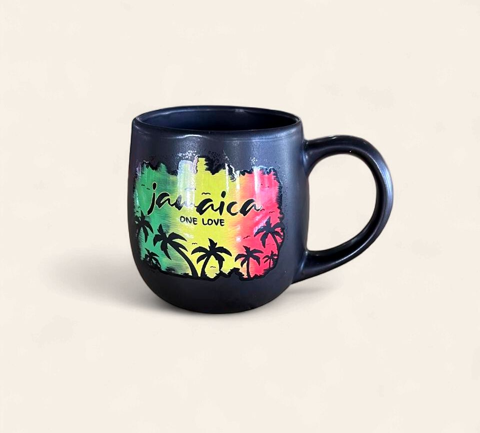 Jamaica One Love Sunset Palm Ceramic Coffee Mug 12 oz