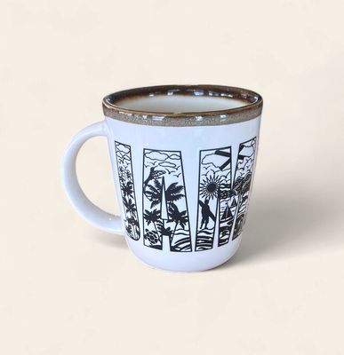 Jamaica Scenic Letter Art Ceramic Coffee Mug 12 oz