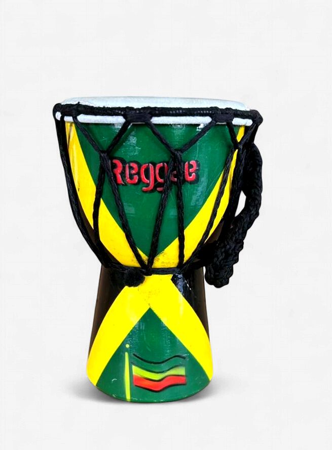 Jamaica Rasta Hand-Painted Djembe Drum Souvenir